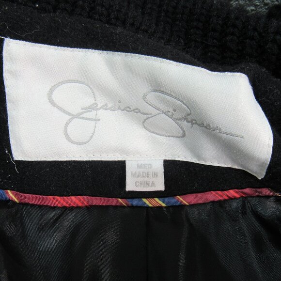 Jessica Simpson Penny Lane Black Button Pockets Jacket Coat Women M Y2K Preppy - Picture 8 of 11